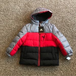 NWT ZeroXposur Boys Red/Black Winter Coat Size 6/7